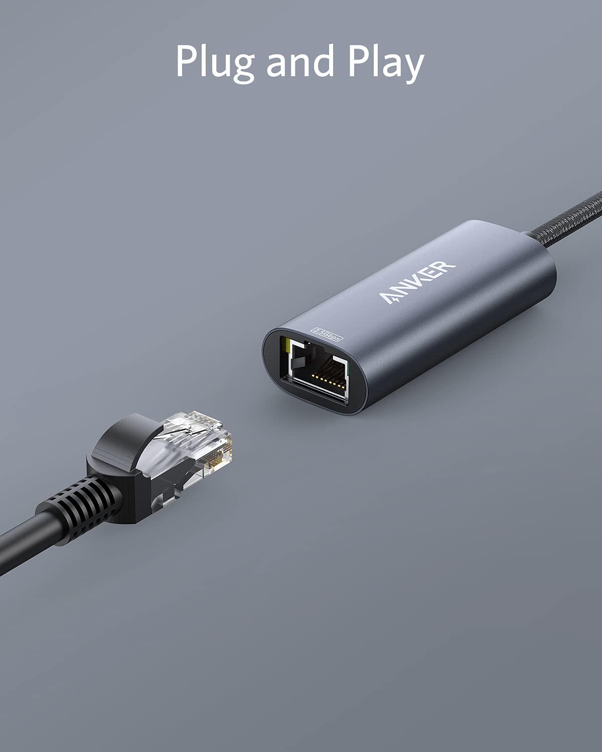 Anker USB C to Ethernet Adapter,USB Type-C to 2.5 Gbps Ethernet LAN Network Adapter,Aluminum Portable,for MacBook Pro, MacBook Air 2018 and Later, iPad Pro 2018 and Later, XPS - Image 3