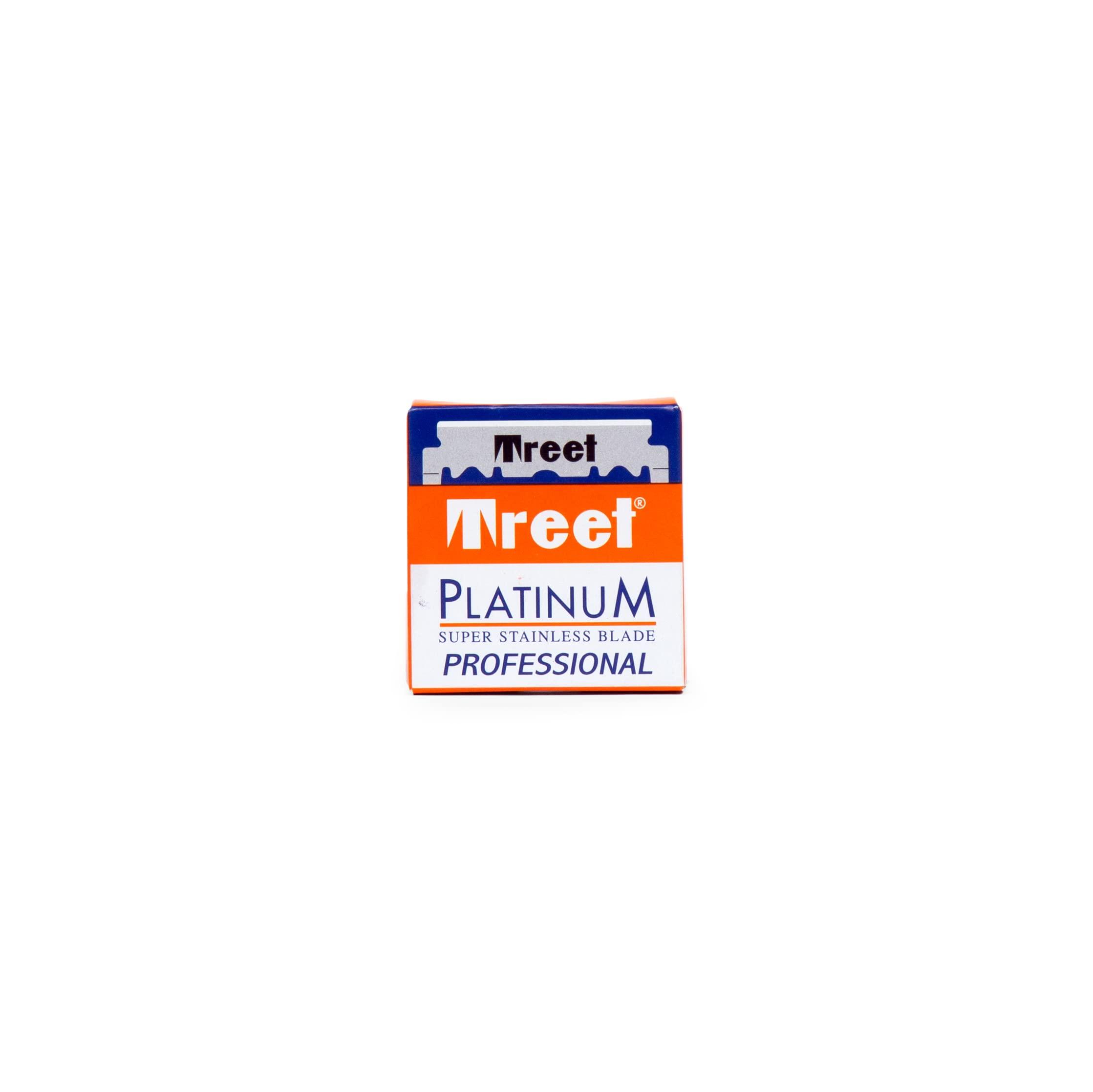 Treet Platinum Professional Super Stainless Steel Single Edge Straight Barber Razor Blades Pack of 100 - Premium Quality Shaving Experience for Sharp, Smooth Shaving Perfect for Straight Barber Razor