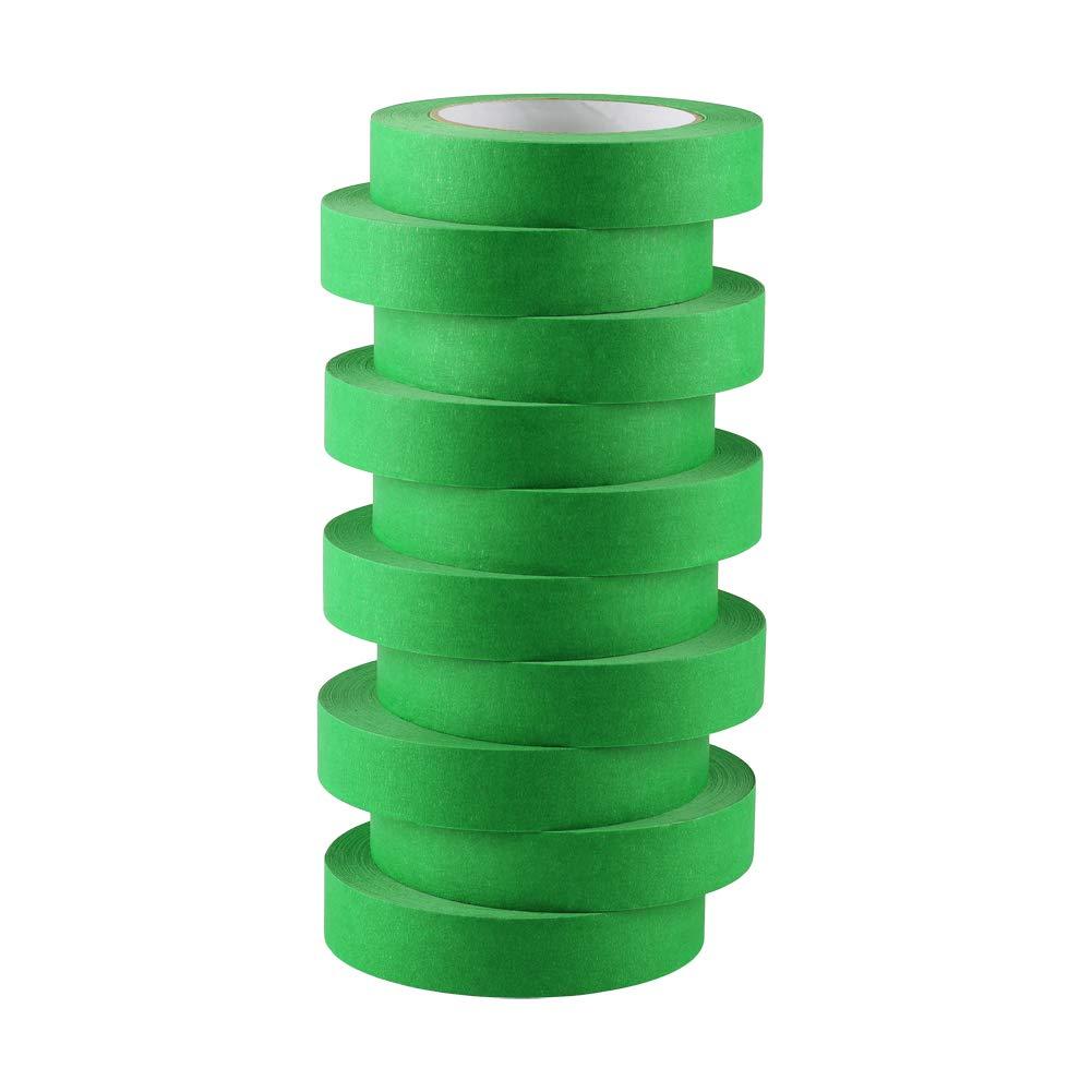 Lichamp 10 Pack Green Painters Tape 1 inch, Medium Adhesive Green Masking Tape Bulk Multi Pack, 1 inch x 55 Yards x 10 Rolls (550 Total Yards) - Image 7
