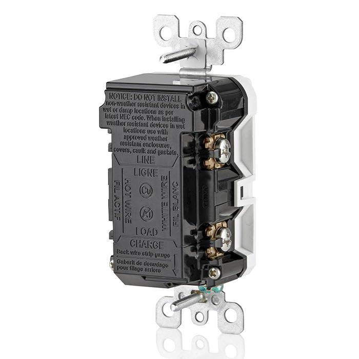 Leviton Smart GFCI, 20 Amp, Self Test, Tamper-Resistant with LED Indicator Light, Send Notifications Directly to Your Smartphone, D2GF2-KW, White - Image 4
