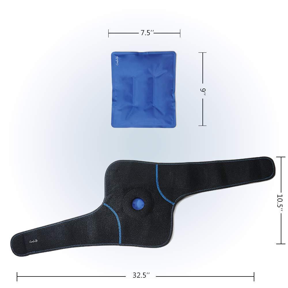 ComfiLife Knee Ice Pack with Wrap Reusable Hot & Cold Therapy Gel Pack Adjustable Compression Support for Injuries, Pain, Surgery, Arthritis, Meniscus and More - Image 5