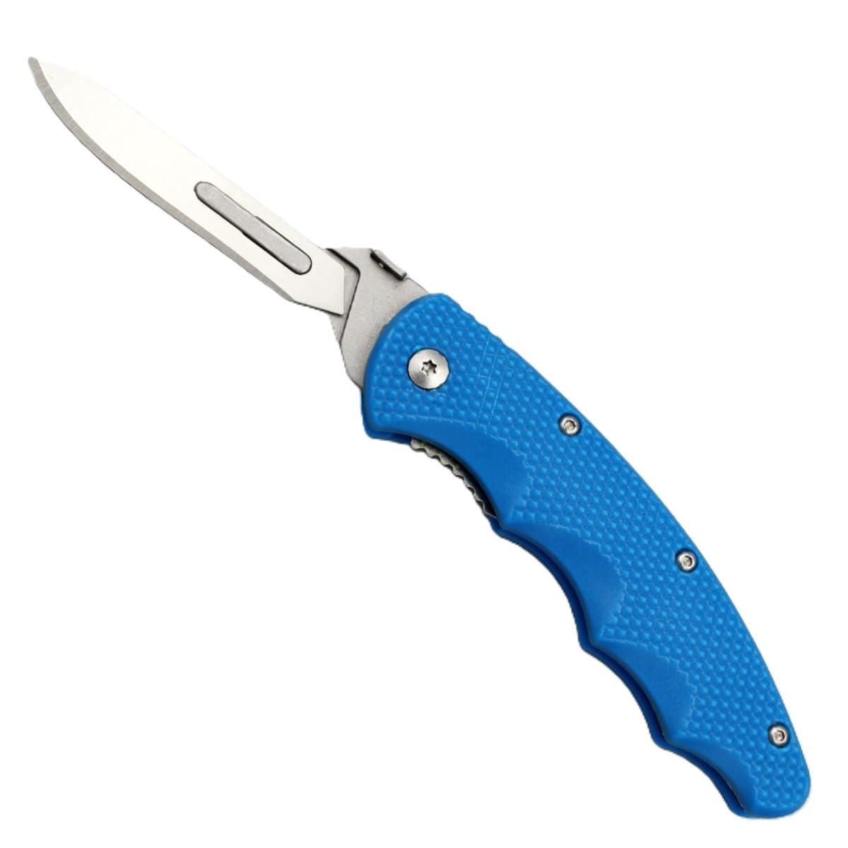 Wiebe Arctic Fox Skinning Knife - Replaceable Blade Hunting Knife with 24 "Wicked Sharp Blades, Ergonomic Non-Slip Polymer Handle & Nylon Sheath – Precision Skinning for Fox, Mink, Muskrat & Caping