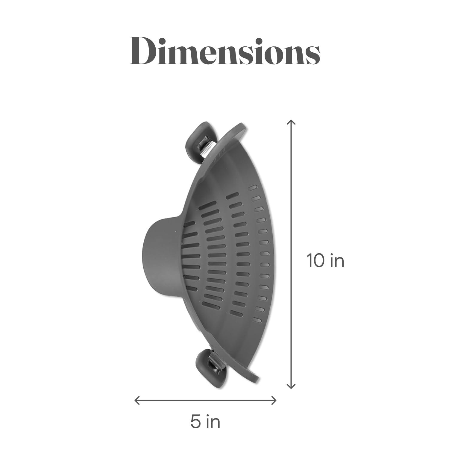 Snap N' Strain Clip-On Pasta Strainer by Kitchen Gizmo - Silicone Colander for Pots and Pans - Heat Resistant Kitchen Essential - Cooking Gadgets for Home - Compact Design - Grey - Image 3