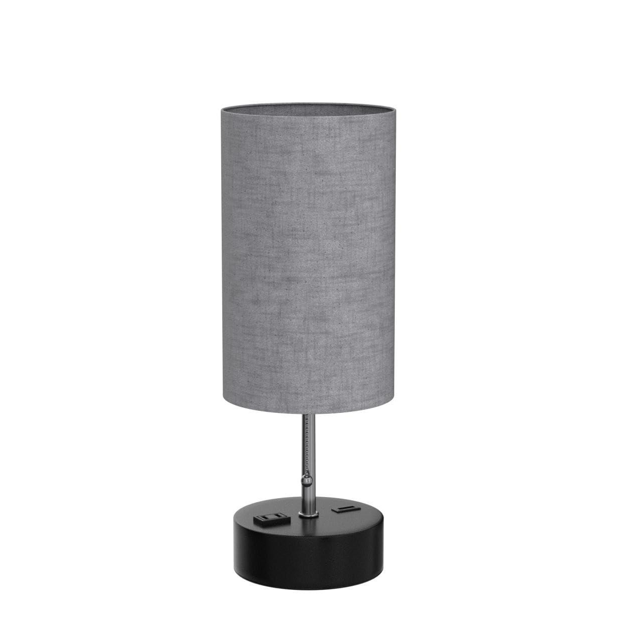3-Color Temperature Bedside Lamp Nightstand Lamp with USB A Port and C Port, Table Lamp for Bedroom with LED Bulb Small Lamps for Living Room (Gray) - Image 4