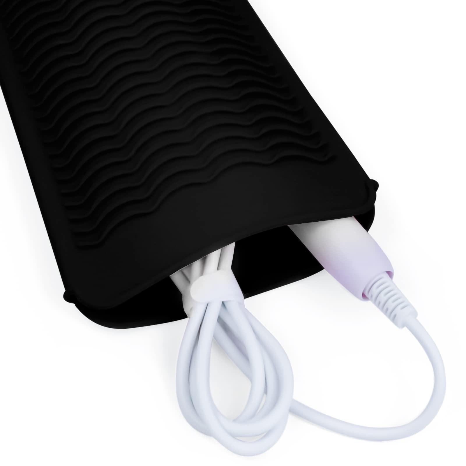 1Pack Silicone Heat Resistant Mat Pouch for Hair Straightener, Curling Iron, Flat Iron and Hot Hair Tools Black - Image 9