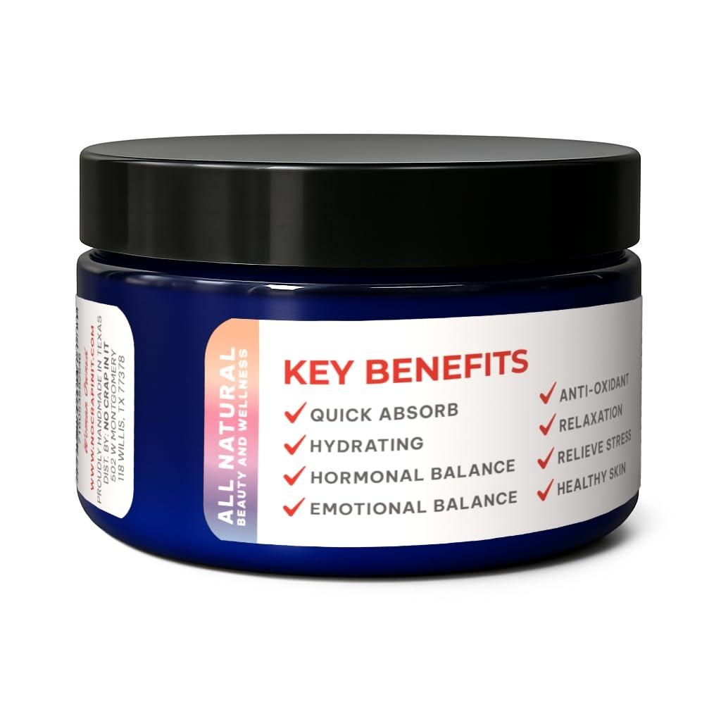 No Crap In It Wild Yam Body Butter- Natural, Wild yam cream with Hydrating Relief in a 4oz Jar - Image 2