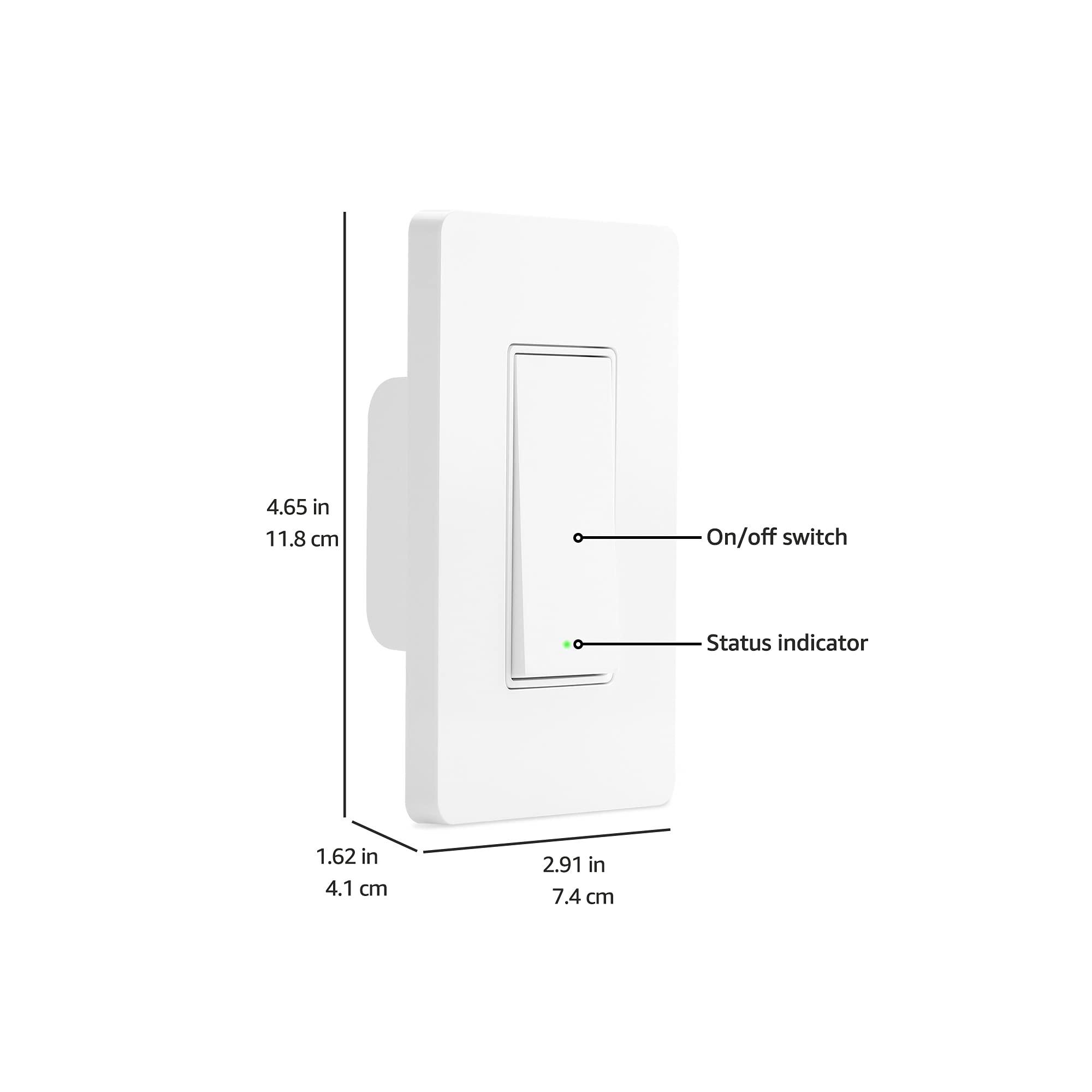 Amazon Basics Smart Switch, Single Pole, Works with Alexa Only, 2.4 GHz Wi-Fi, No Hub Required, White - Image 3