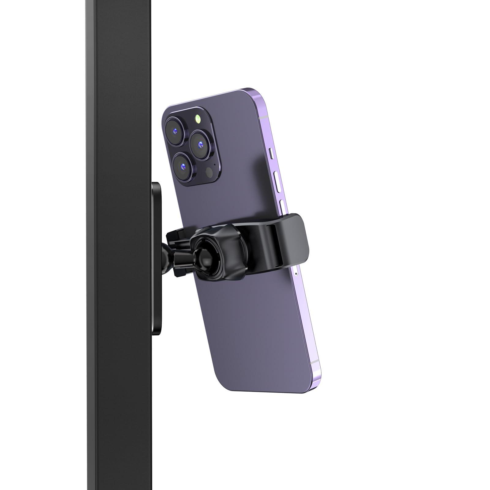 APPS2Car Gym Magnetic Phone Holder, 360 Adjustable, Compatible with 4.7-6.5" Smartphones, Alloy Base and Joint, Black - Image 9