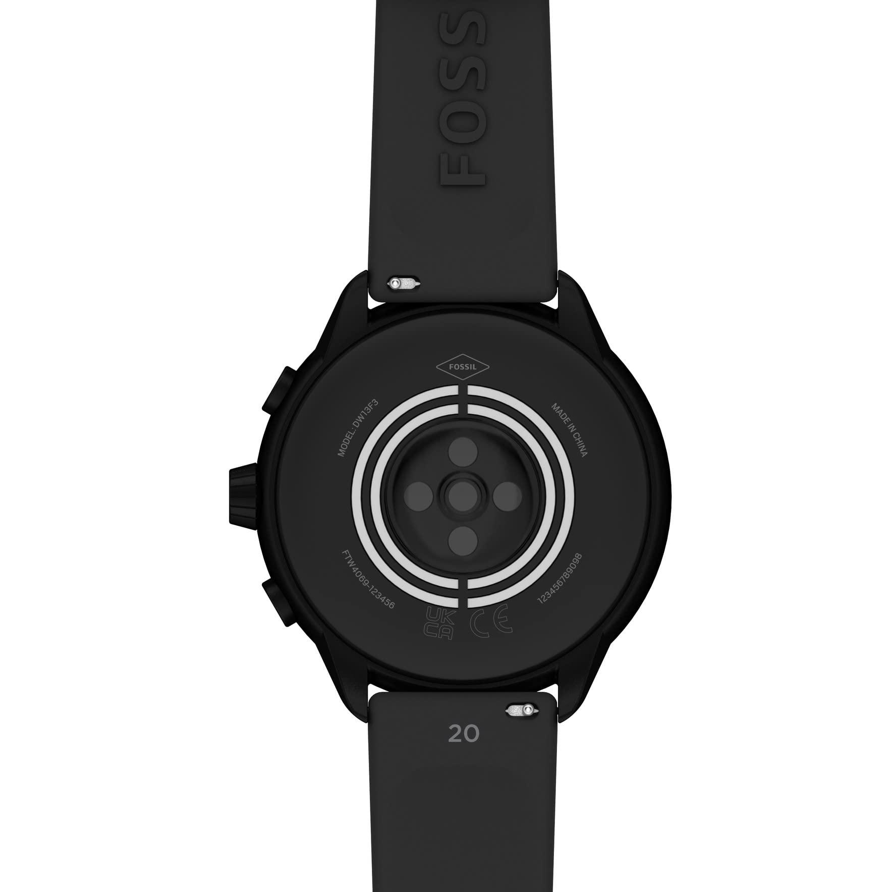 Fossil Men's or Women's Gen 6 Wellness Edition 44mm Touchscreen Silicone Smart Watch, Color: Black (Model: FTW4069V) - Image 5