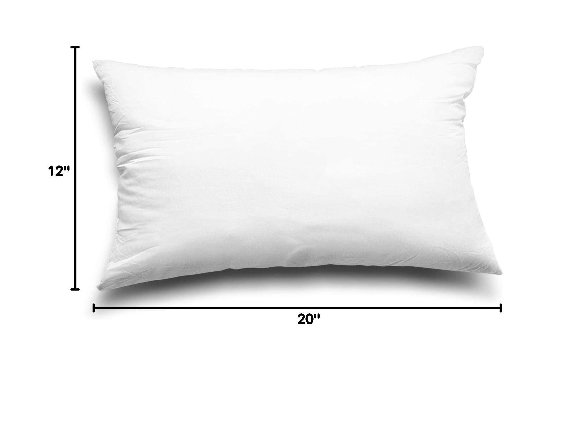EDOW Throw Pillow Inserts, Set of 2 Lightweight Down Alternative Polyester Pillow, Couch Cushion, Sham Stuffer, Machine Washable. (White, 12x20) - Image 2