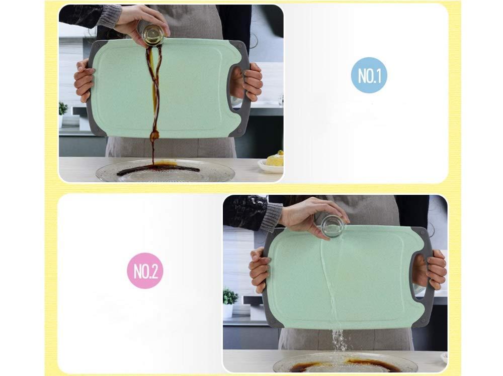 FLYINGSEA Cutting Boards For Kitchen, Anti-Skid Eco-Wheat Straw Vegetable Board Set (3 Pcs), Dishwasher Safe (Light green) - Image 4