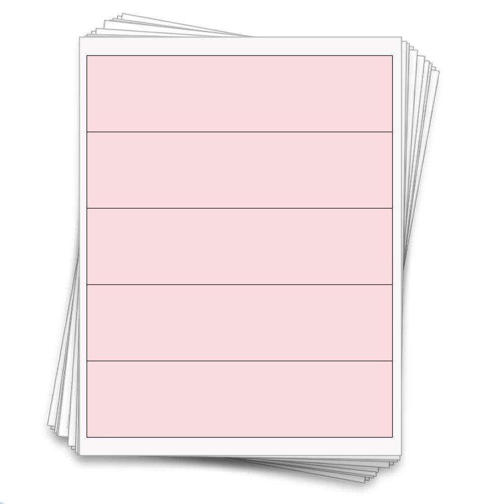 50 Printable Water Bottle Sheet Labels, 8x2 in., Uncoated Pink Matte