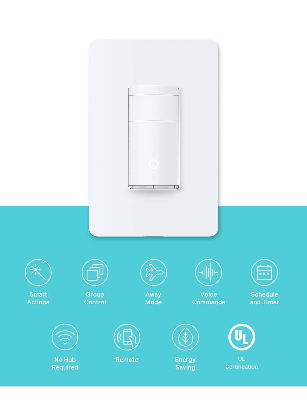 Kasa Smart Motion Sensor Switch, Single Pole, Needs Neutral Wire, 2.4GHz Wi-Fi Light Switch, Works with Alexa & Google Assistant, UL Certified, No Hub Required(KS200MP2),White,2-Pack - Image 2