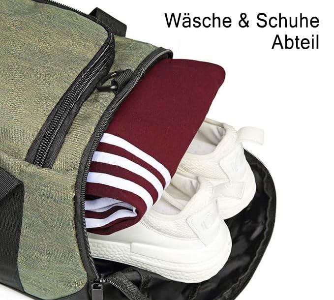 Gym Duffle Bag Backpack Waterproof Sports Duffel Bags Travel Weekender Bag for Men Women Overnight Bag with Shoes Compartment Green - Image 7