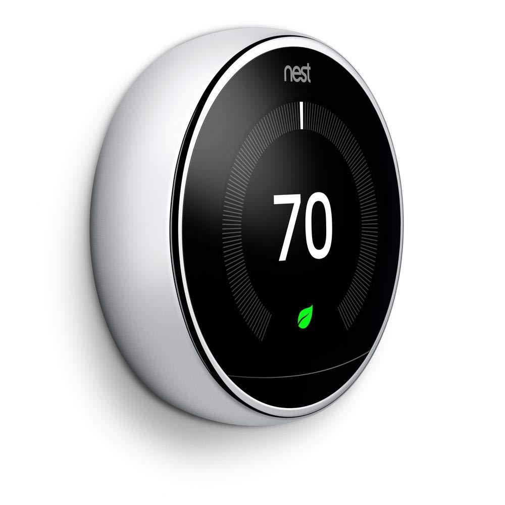 Google Nest T3019US Learning Thermostat 3rd Gen Smart Thermostat, Polished Steel Bundle with 2-Pack Deco Gear WiFi Smart Plug - Image 6