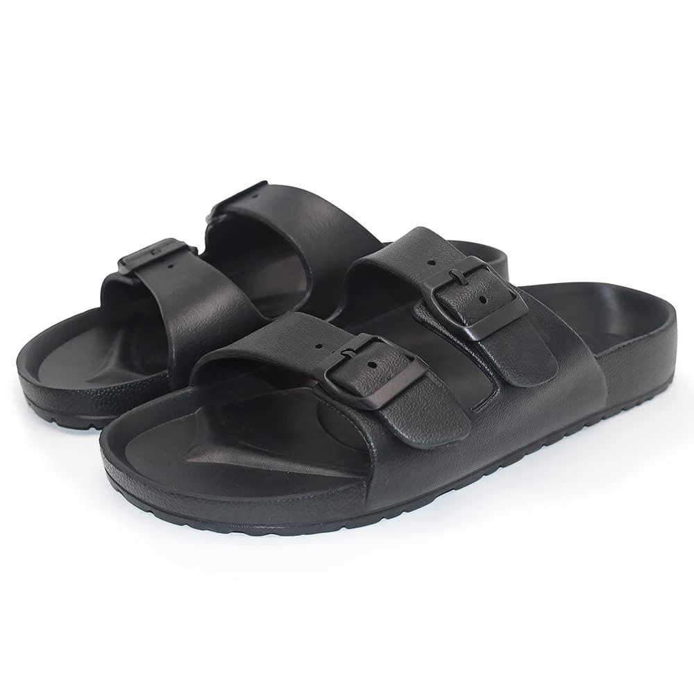 BEMGNAR Men’s Lightweight Comfort Slides Double Buckle Slip-on Adjustable EVA Orthopedic Flat Sandals - Image 4