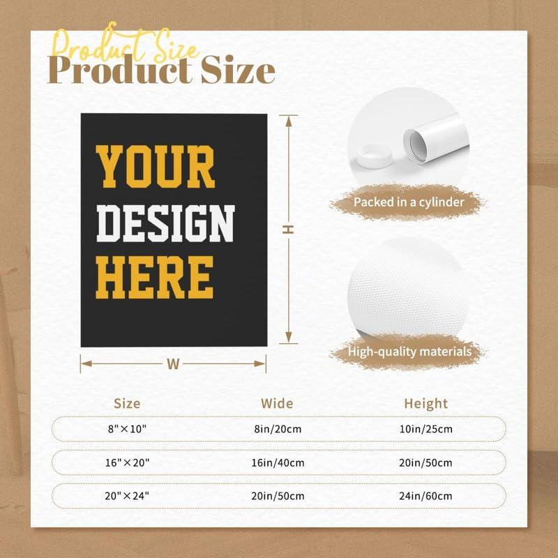 FASENG Custom Hanging Posters Canvas Decorative Poster Personalized Your Photo/Text/Logo Canvas Prints Wall Art Poster Decor for Living Room Bedroom 8"x10" - Image 3