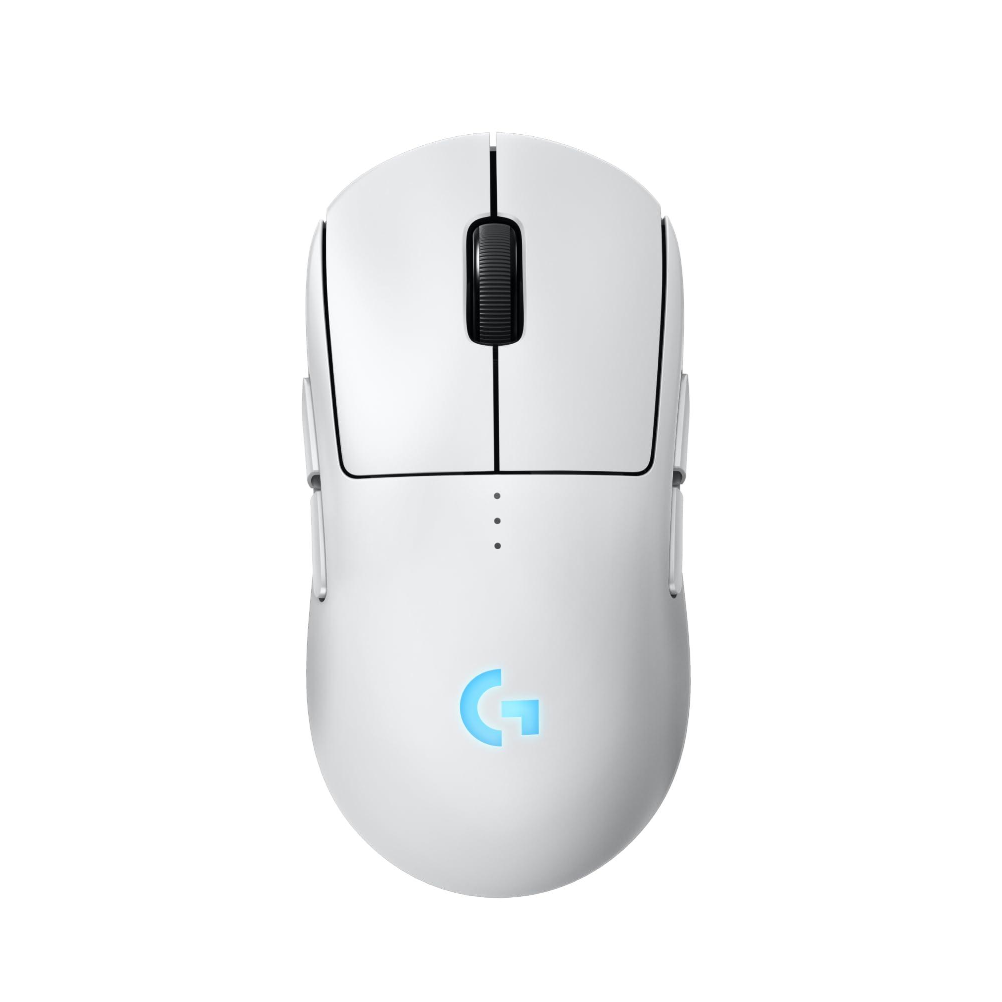 Logitech G PRO 2 Lightspeed Wireless Gaming Mouse, Right- or Left-Handed Mouse with up to 4 Customizable and Switchable Magnetic Side Buttons, 44K DPI Sensor, USB-C Charging, for PC/Mac - White