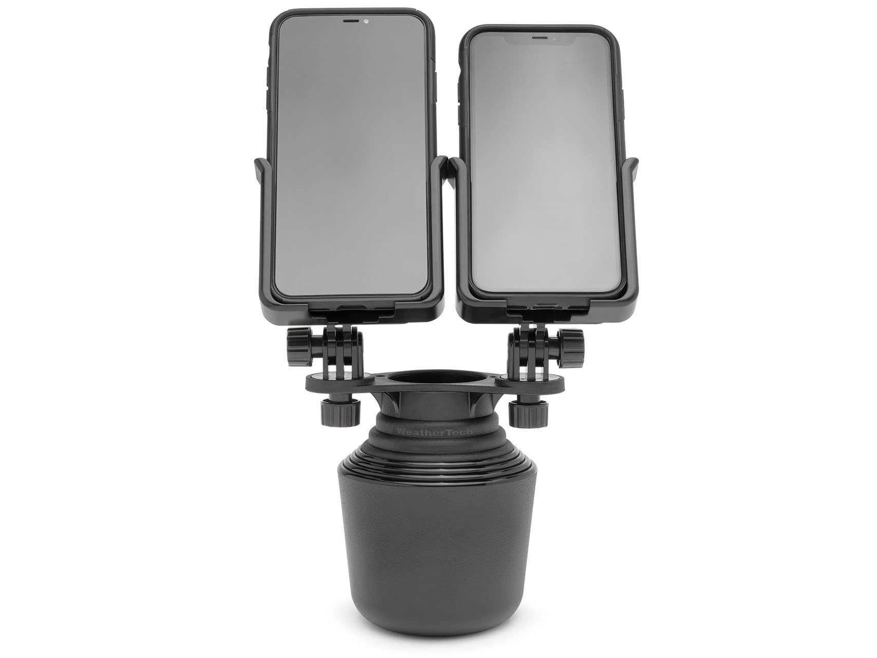 WeatherTech CupFone Duo – Adjustable, Universal Cup Holder Phone Mount Car & Truck Accessory – Best Design for iPhone & Smartphone Charging – Black Metal Knobs - Image 3