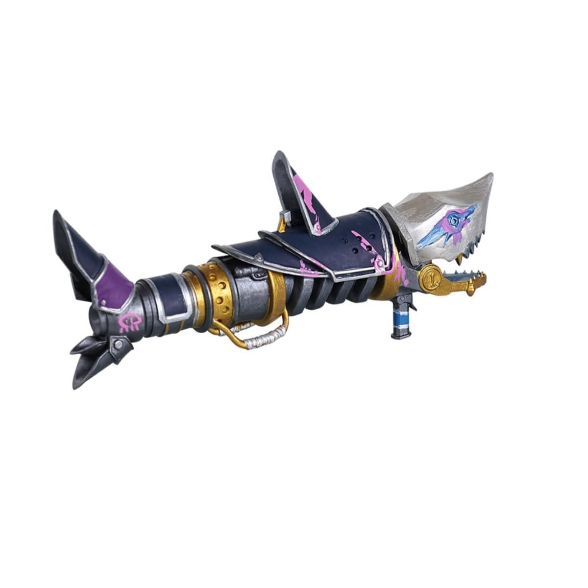 Vasojot Unisex Vi Jinx Powder Cosplay Shark Ornament Prop Jinx Costume Outfits Accessories Adult Halloween for Fans Blue - Image 2