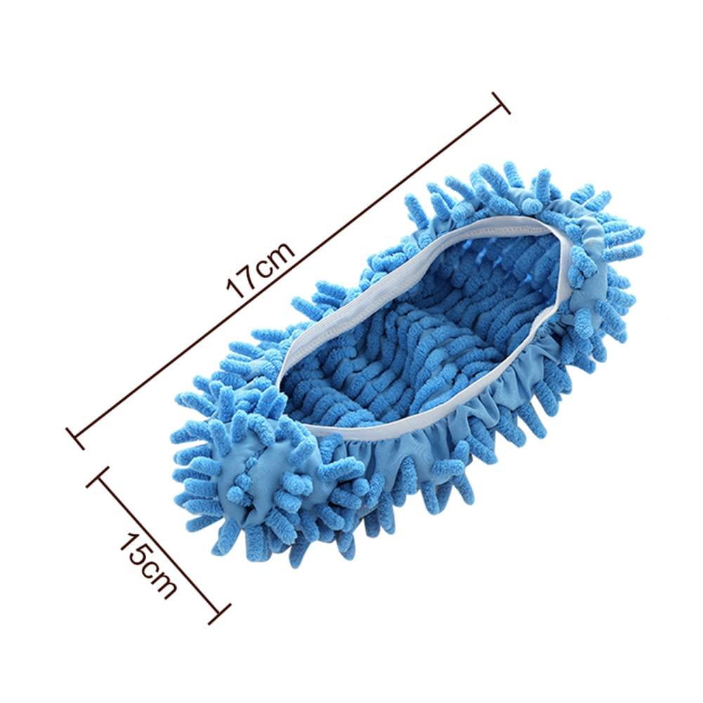 Mop Socks, 2Pairs Microfiber Cleaning House Mop Slipper Covers Soft Washable Reusable Microfiber Foot Socks for Floor Cleaning (Blue) - Image 2