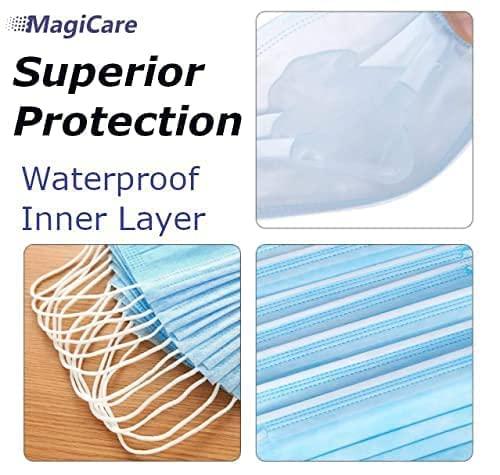 MAGICARE Made in USA Masks - Blue Disposable Face Masks - Medical Grade (ASTM Level 1) - Premium 3 Ply Face Masks Disposable - Comfortable, Soft, Breathable Face Mask for Adults - 50ct Box - Image 7