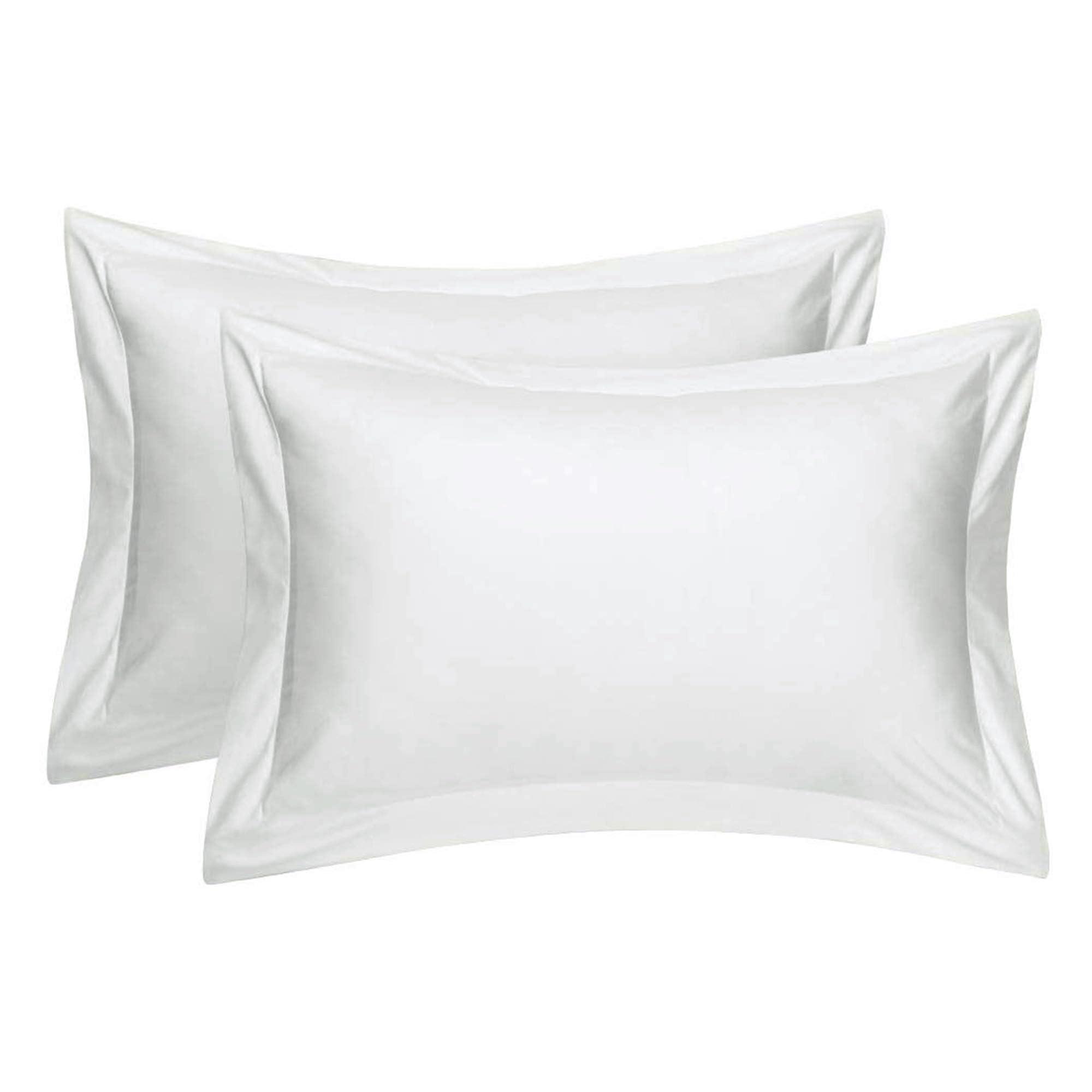Cotton Metrics Heavy Quality Standard Pillow Shams Set of 2 White 600TC 100% Organic Cotton White Pillow Shams Standard Size 20X26 Decorative Pillow Cover with 2 Inch Flang