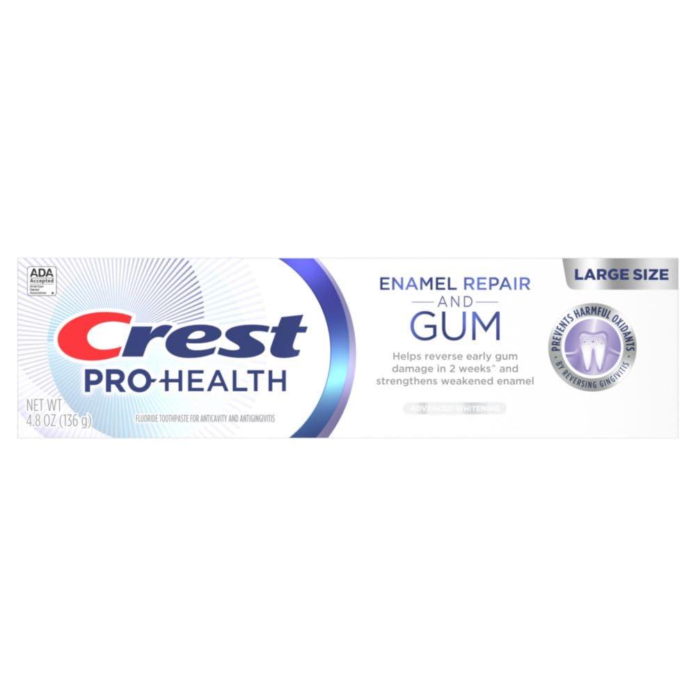 Crest Pro-Health Enamel Repair and Gum Toothpaste 4.8 oz Anticavity, Antibacterial Flouride Toothpaste, Clinically Proven, Gum and Enamel Protection, Advanced Whitening - Image 3