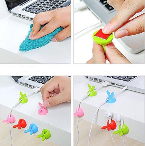 WOIWO 12PCS Desktop Cable Organizer for Electrical Computer Charging Mouse Cord Holder (Random Color) - Image 6
