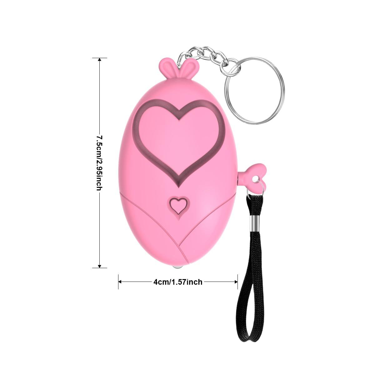Personal Alarms for Women, Valentine's Day Heart Shape Safe Sound Personal Alarm, 130DB Personal Security Alarm Keychain with LED Lights, Emergency Safety Alarm for Women, Men, Elderly (Peach) - Image 2