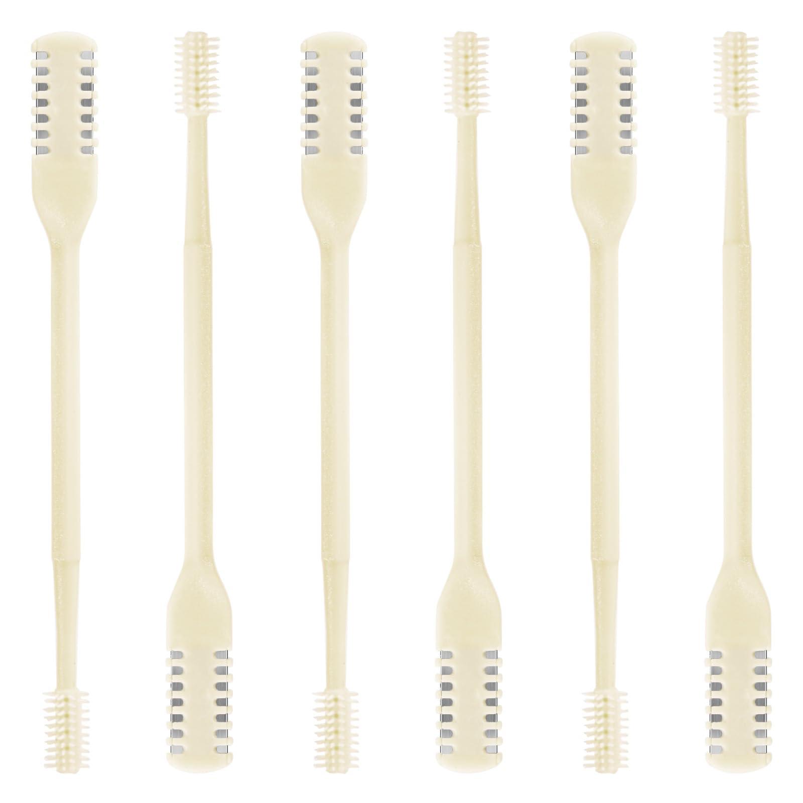 ZKENIRD 6 Pcs 2-in-1 Nasal Cutter, Upgrade Double Sided Nose Knife, 360 Nostril Hair Remover Tool, Trimmer for Men, Women, Soft Cleaning Brush (Cream) - Image 7