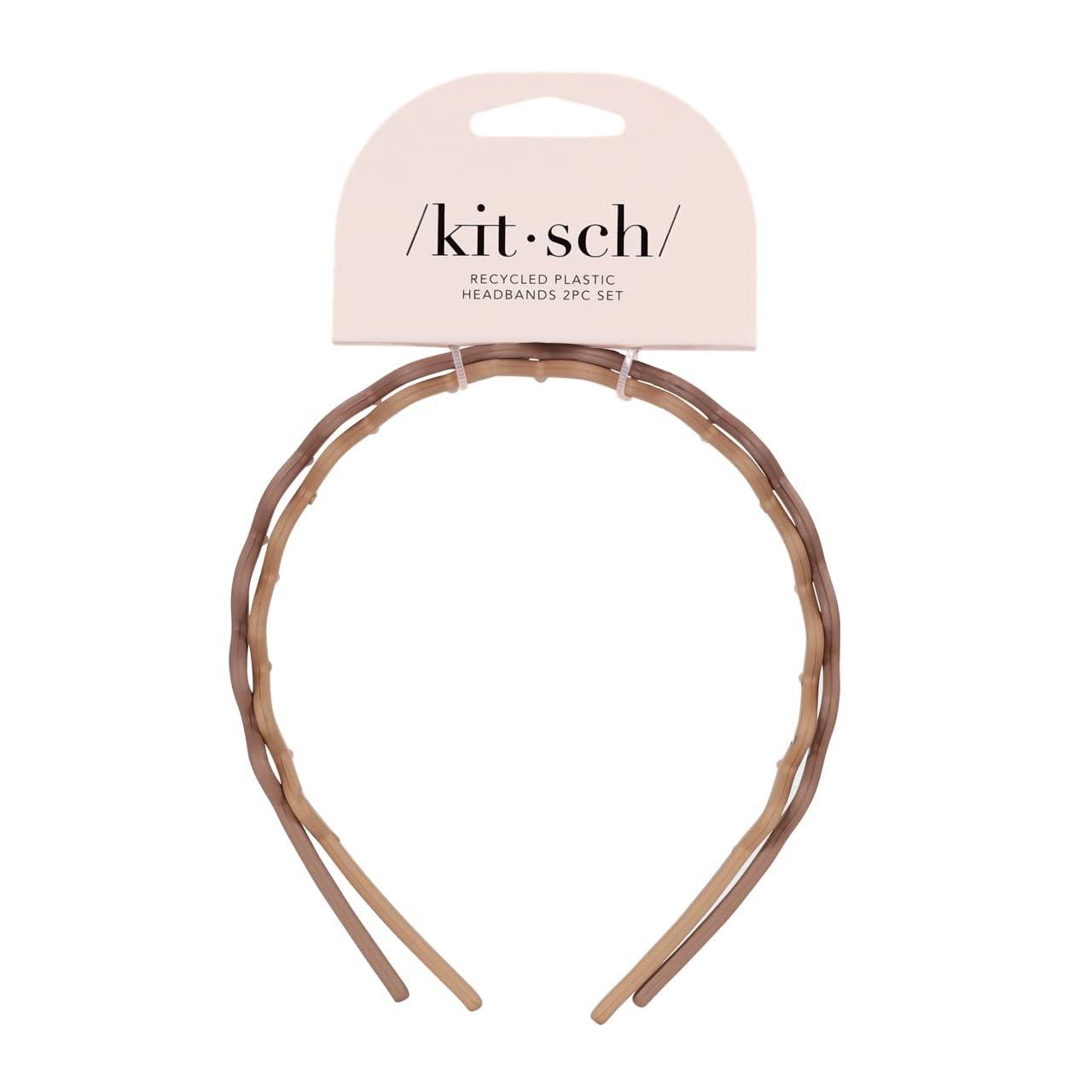 Kitsch Zig Zag Headbands, Recycled Plastic Wavy Hair Band with Teeth, Headband for Women and Men, Classic 90s Hair Accessories, 2pcs (Neutral) - Image 7