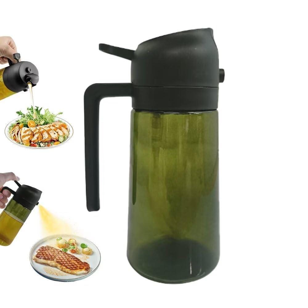 HWHIEUAIK Kitchen Maiden 2 in 1 Oil Dispenser, 2024 New Kitchenmaiden 2 In 1 Oil Sprayer for Cooking，Olive Oil Dispenser Bottle Spray And Pour for Air Fryer, Salad, Frying, BBQ