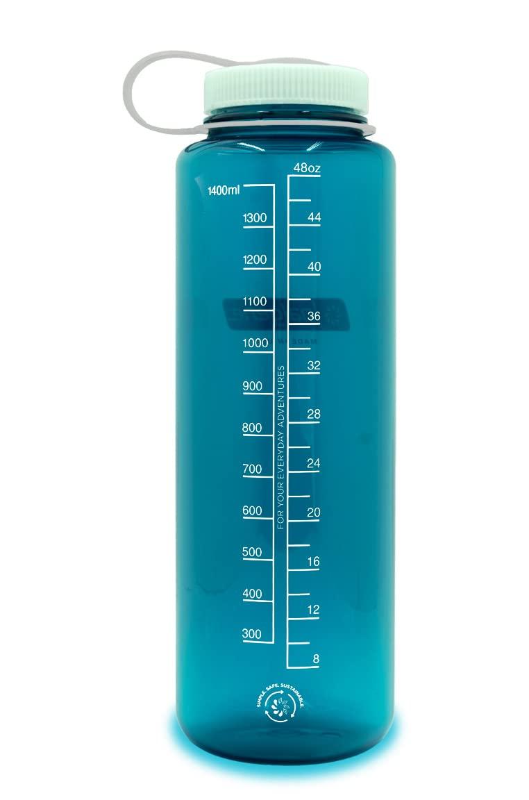 Nalgene Sustain Tritan BPA-Free Water Bottle Made with Material Derived from 50% Plastic Waste (using ISCC certified mass balance), 48 OZ, Wide Mouth, Trout - Image 4