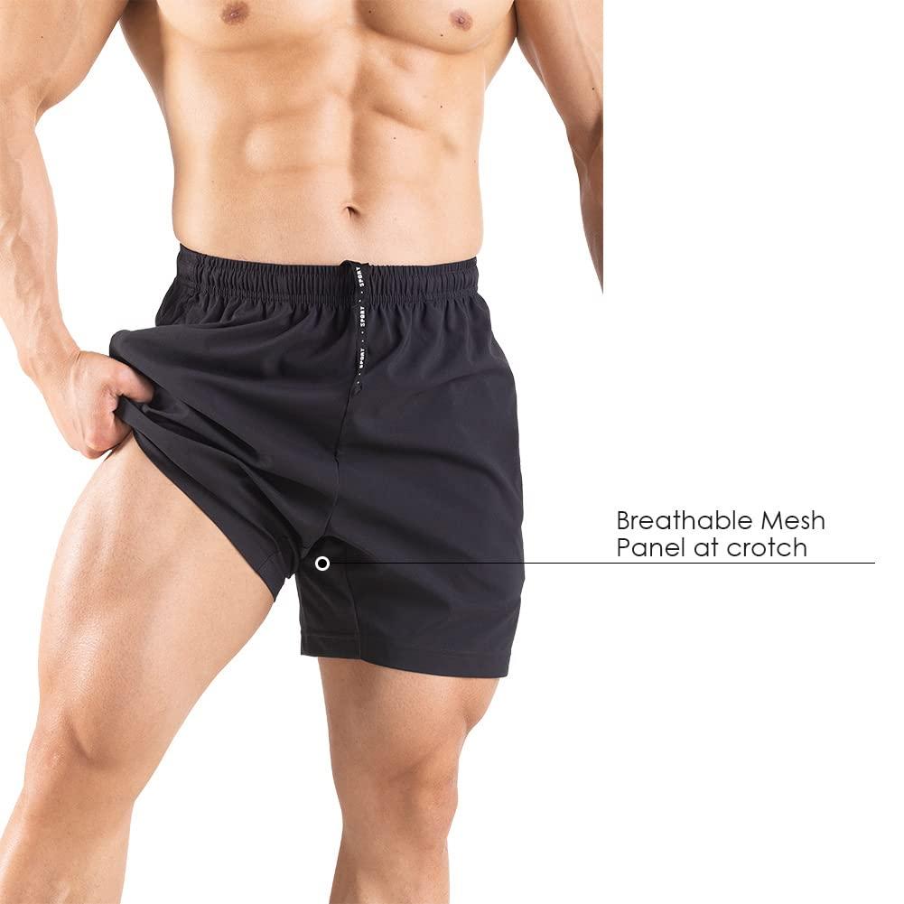 Gaglg Men's 5" Running Shorts 2 Pack Quick Dry Athletic Workout Gym Shorts with Zipper Pockets - Image 4