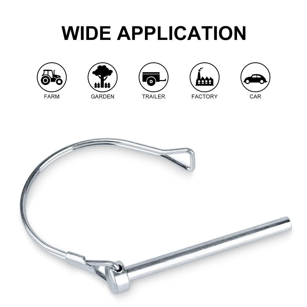 Comonc 10 PCS Safety Coupler Pin Pto Pin Shaft Locking Pin 1/4 pin Hitch pin Round Wire Lock Pin 1/4" x 2-3/4" for PTO,Farm,Lawn,Hitches,and Garden - Image 4