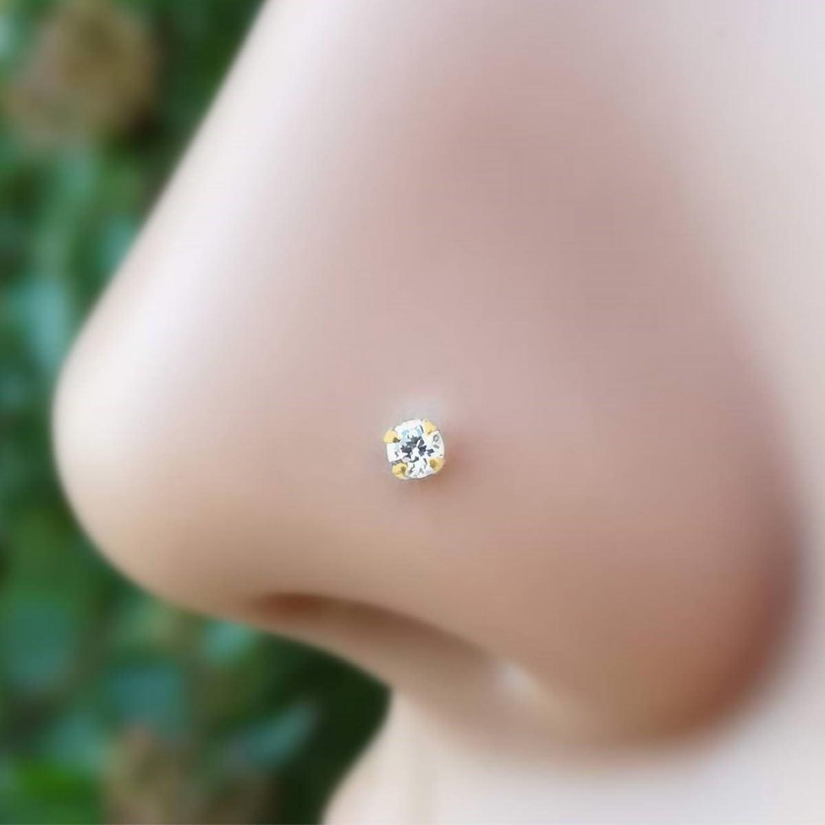 18G/16G Nose Rings Hoop and 20g Nose Studs Sets for Women Men, Hypoallergenic 316L Surgical Steel Hinged Clicker Segment CZ Nose Hoops Double Hoop Nose Ring Septum Lip Helix Cartilage Daith Tragus Sleeper Earrings Gold Silver L Shape/Corkscrew Nose Studs Nostril Small Piercing Jewelry, Pack of 4Pcs - Image 5