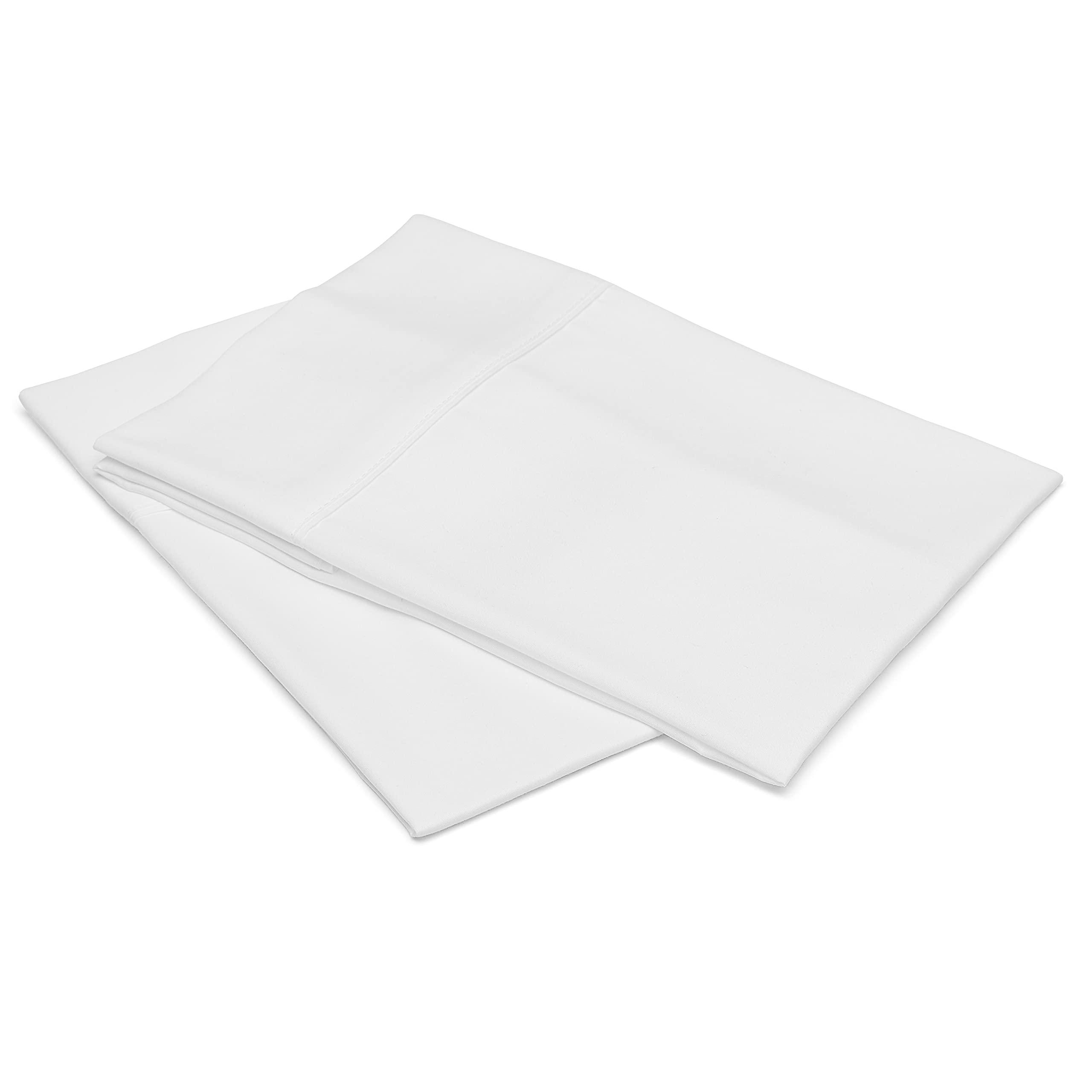 Amazon Basics Standard Pillow Cases Set of 2 - Lightweight, Super Soft Easy Care Microfiber, Bright White, 30" L x 20" W, Pillows Not Included - Image 2
