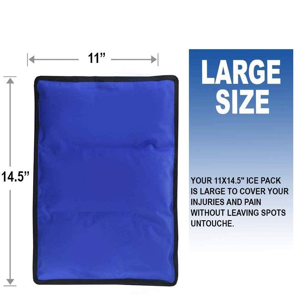 Gel Soft Flexible Ice Pack for Injuries Reusable - (Large: 11"x14.5") for Hip, Shoulder, Knee, Back - Comfy Cold Pack Compress for Swelling, Bruises, Surgery - Image 8