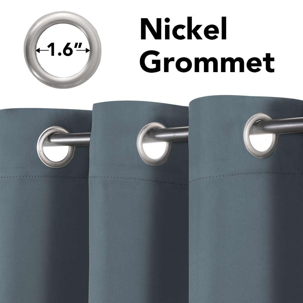 H.VERSAILTEX Stone Blue Blackout Curtains for Bedroom/Living Room 84 Inch Length 2 Panels Set - Thermal Insulated Room Darkening Grommet Top Blue Curtains(52 by 84 - Inch,Stone Blue) - Image 4