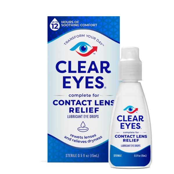 Clear Eyes Contact Lens Relief Soothing Eye Drops 0.50 oz (0.5 Fl Oz (Pack of 4)) - Image 5