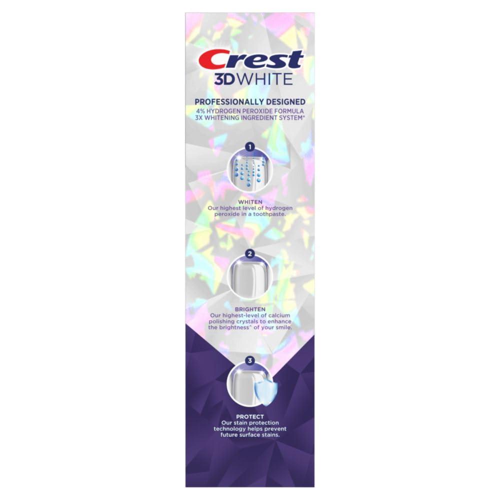 Crest 3D White Brilliance Pro Ultra White Teeth Whitening Toothpaste, 3.8 oz, Anticavity Fluoride Toothpaste, 4% Hydrogen Peroxide, Active Whitening Protection - Image 7