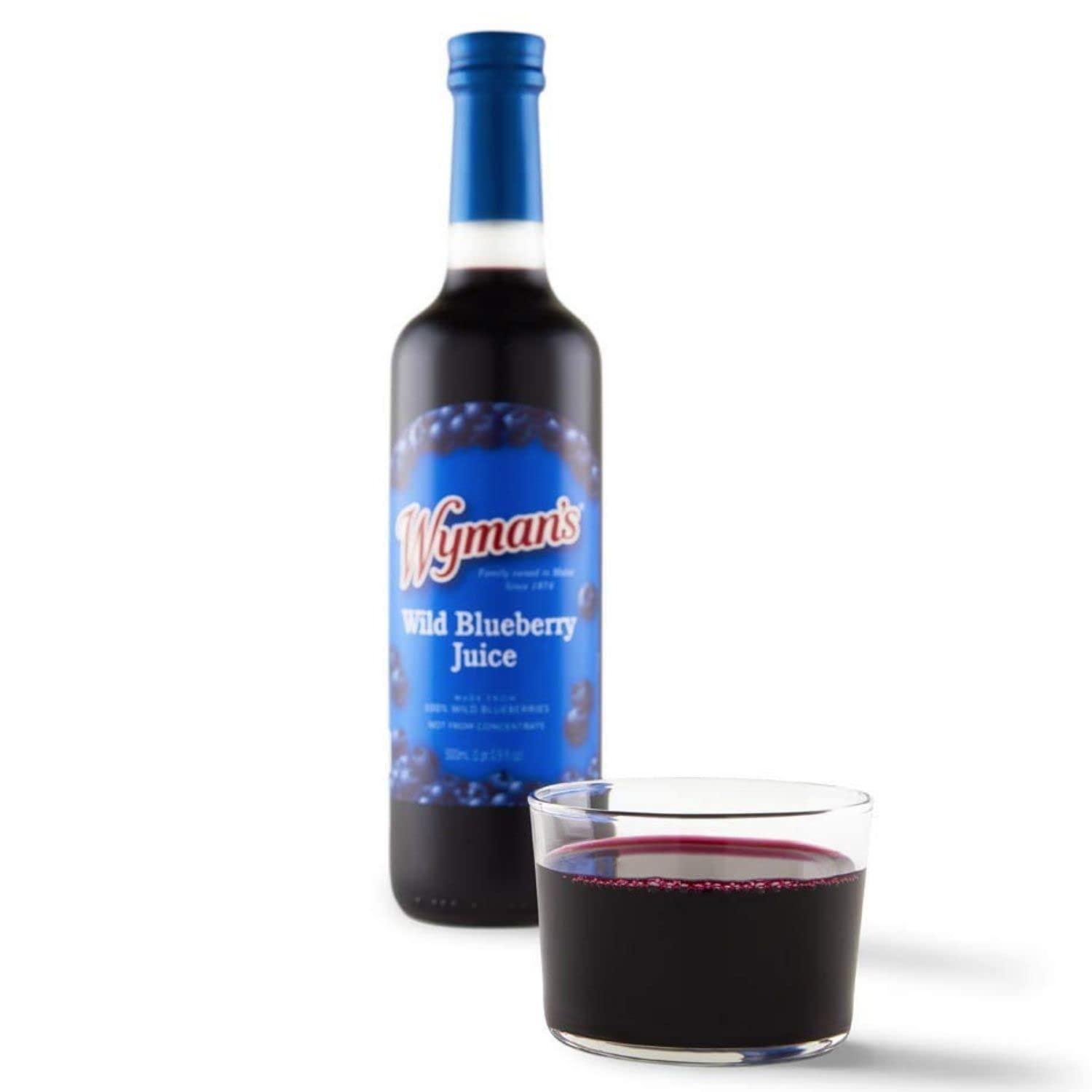 Wyman's Wild Blueberry Juice, 100% Juice, No Sugar Added, Not From Concentrate, Glass Bottled, 500mL (3 Pack) - Image 3