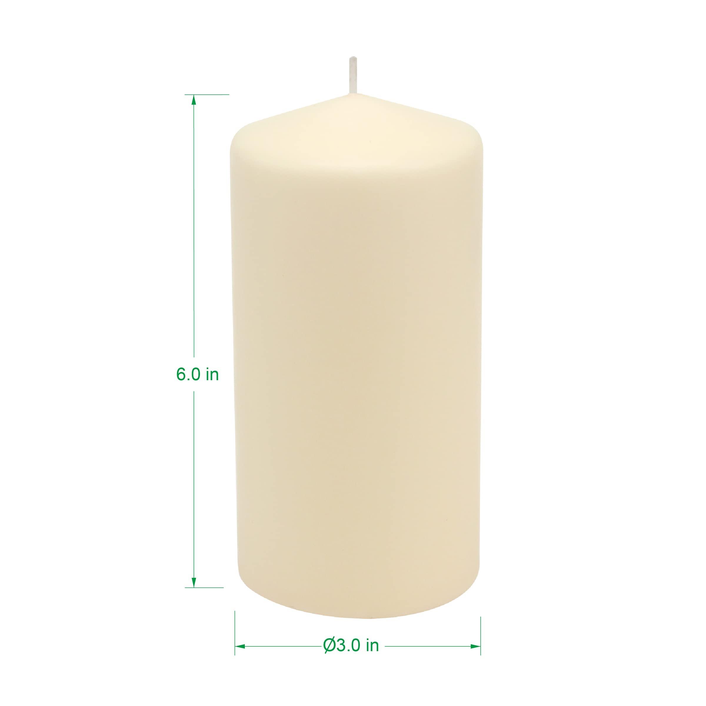 Stonebriar 6 Pack Tall 3 x 6 Inch 65 Hour Long Burning Unscented Ivory Wax Pillar Candles - Image 7