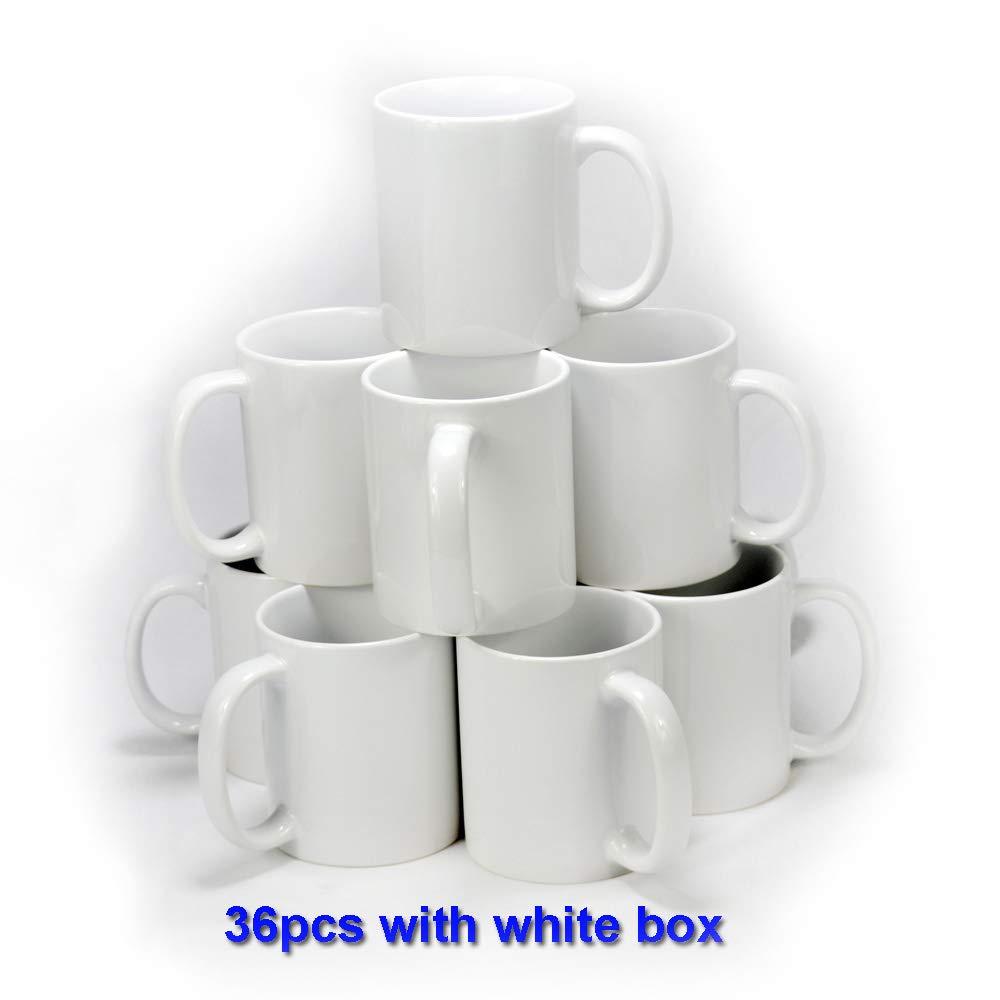 MYSUB Sublimation Mugs, Cups 11oz Sublimation Ceramic Blank Coffee Mugs,White Cups, Sulimation Blanks, Blank White Mugs-36 pack bulk bundle (36pc white mug single box) - Image 4