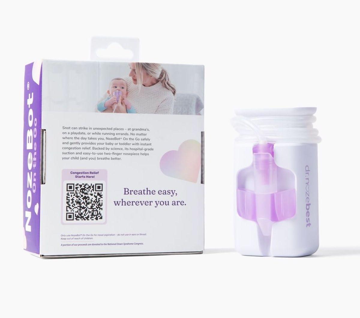 Dr. Noze Best - NozeBot | Electric Baby Nasal Aspirator | Hospital Grade Suction | Nose Sucker and Nasal Vacuum | Safe for Infants and Toddlers (On The Go - Mild Congestion) - Image 6