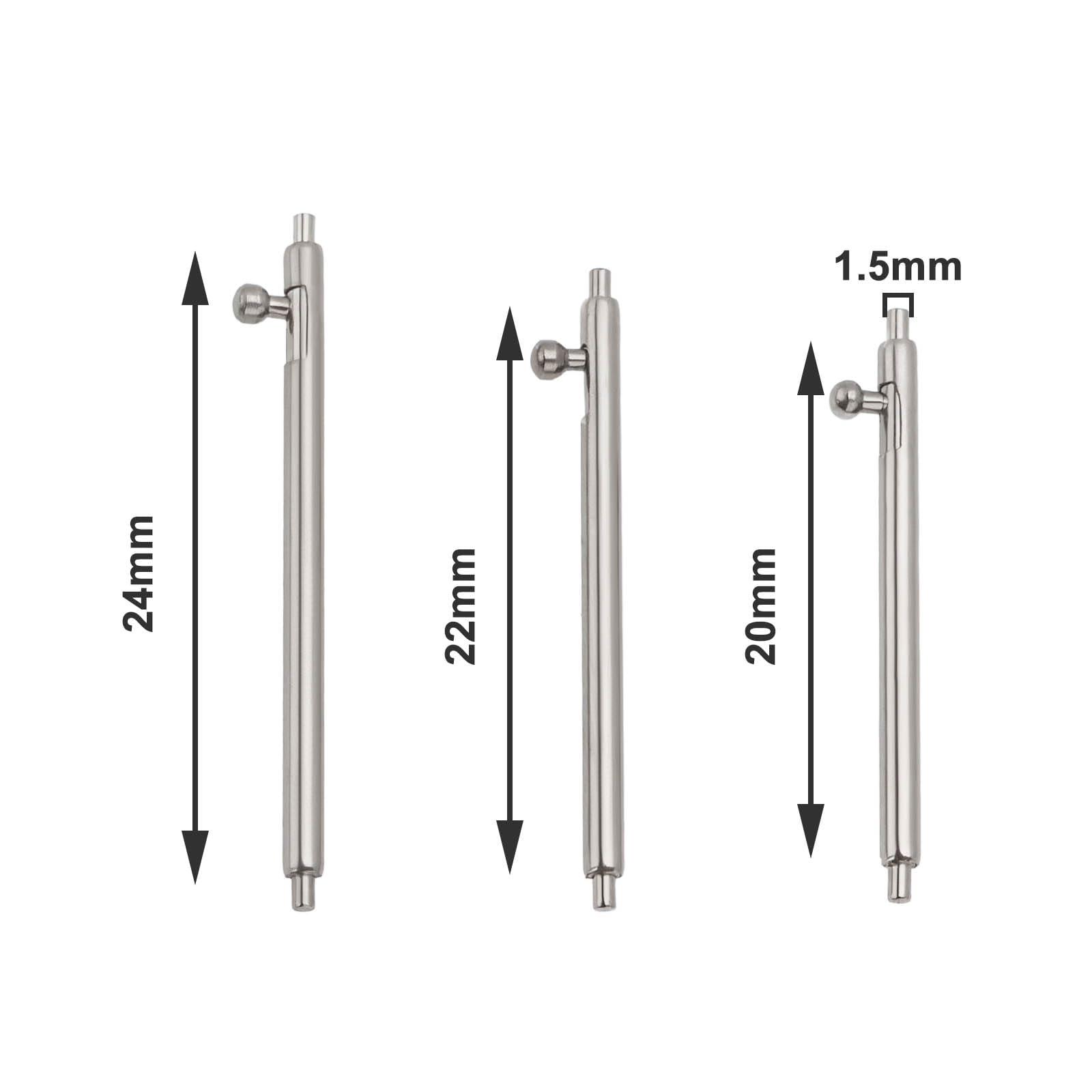 Create idea 60Pcs 1.5mm Quick Release Spring Bars Pins 304 Stainless Steel Compatible with Little Genius Compatible with Samsung(20mm 22mm 24mm) - Image 2