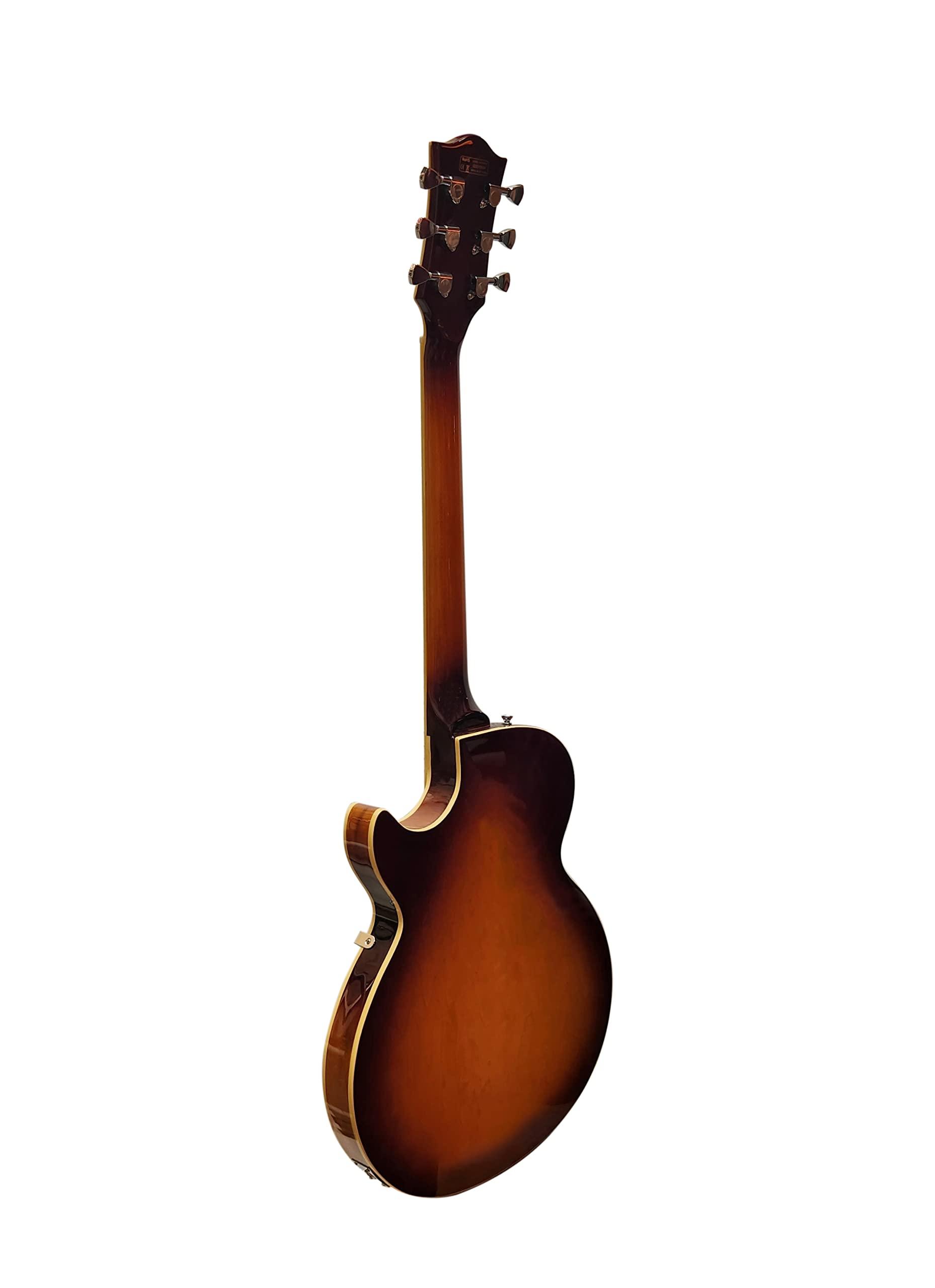 IYV-IJZ-300A TSB Jazz Solid hollow-Body Electric Guitar, Tobacco Sunburst - Image 6