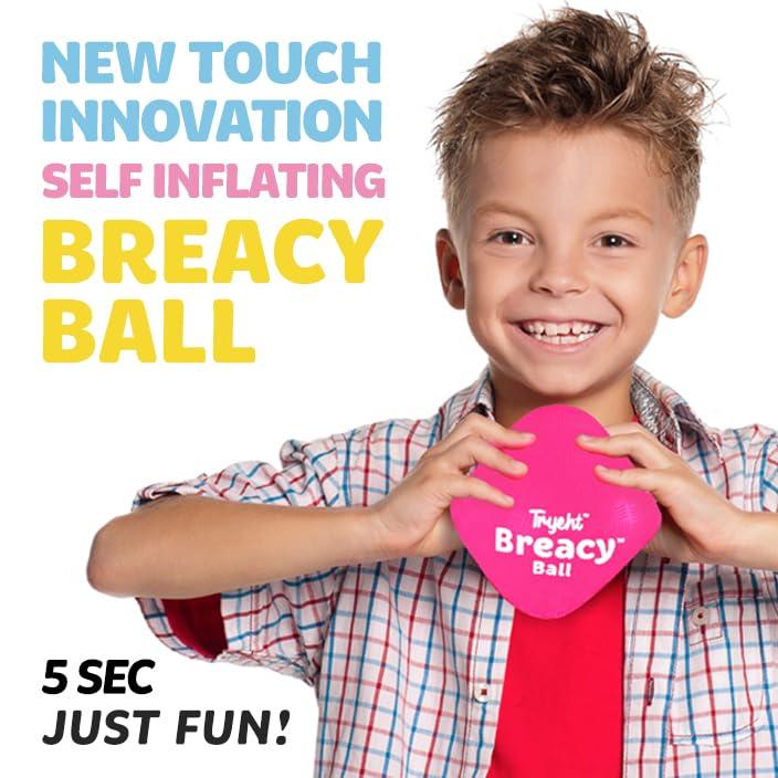 Tryeht 𝗦𝗲𝗹𝗳 𝗜𝗻𝗳𝗹𝗮𝘁𝗶𝗻𝗴 Ball 5" - Pump Free Playground Easy Grip Instant Healing Rubber Ball | Handball, Dodgeball, Mini Soccer Vollyball, Stress Support, Tension Sensory - Image 3