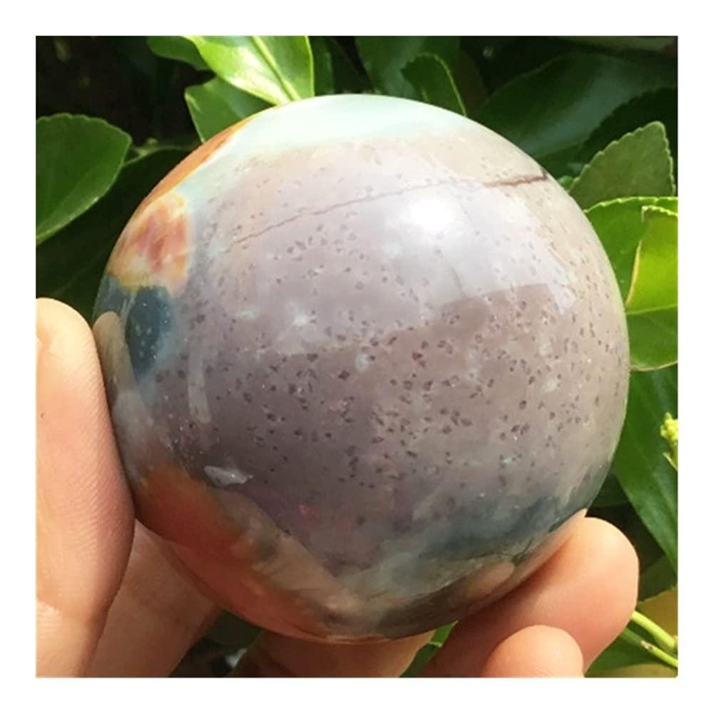 WGPHD Health & Household Natural Polished Ocean Jasper Crystal Ball Healing Quartz Crystal Spheres Ornaments Gifts for Chakra Home Decoration - Image 3